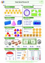 Mathematics - First Grade - Worksheet: Daily Spiral Review 26, Grade 1