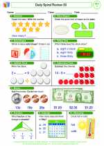 Mathematics - First Grade - Worksheet: Daily Spiral Review 30, Grade 1