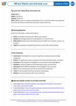 Science - Third Grade - Lesson plan: Where Plants And Animals Live - Bundle