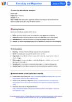 Science - Fourth Grade - Lesson plan: Electricity and Magnetism - Bundle
