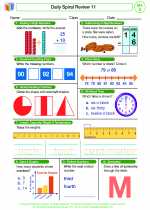 Mathematics - Second Grade - Worksheet: Daily Spiral Review 11, Grade 2