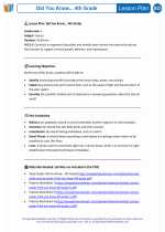 Science - Fourth Grade - Lesson plan: Did You Know... - Bundle