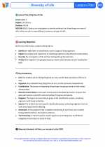 Science - Sixth Grade - Lesson plan: Diversity of Life - Bundle
