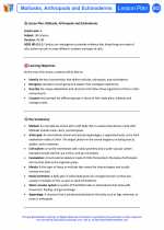 Science - Sixth Grade - Lesson plan: Mollusks, Arthropods and Echinoderms - Bundle