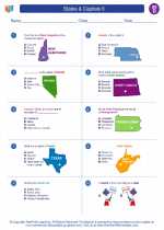Social Studies - Fourth Grade - Worksheet: States & Capitals II
