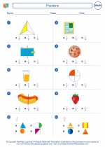 Mathematics - First Grade - Worksheet: Fractions