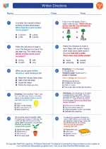 English Language Arts - Third Grade - Worksheet: Written Directions