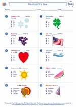 Mathematics - First Grade - Worksheet: Months of the Year