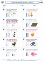 Mathematics - Third Grade - Worksheet: Determine the One Operation Function